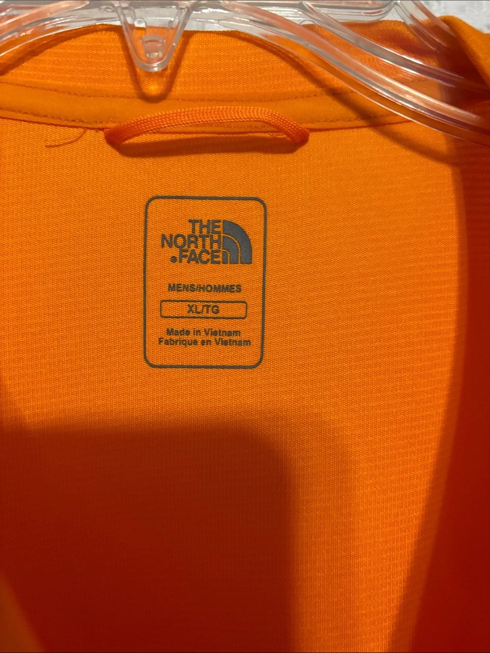 The North Face Men’s Orange Short-Sleeve Performance Tee with Gray Panels SizeXL